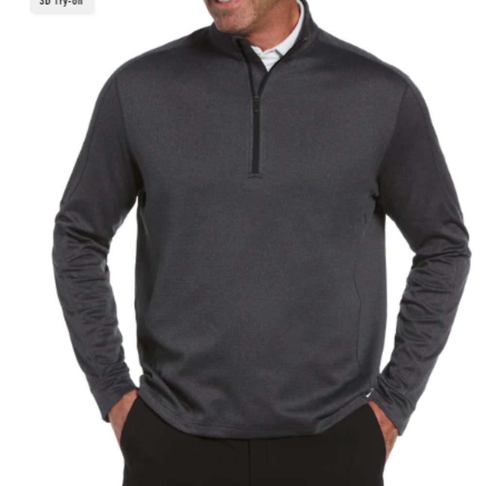 Callaway Men's Caviar Shade HTR Midweight Waffle Knit 1/4 Zip Pullover Size 3X